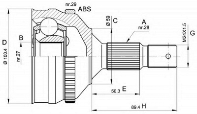 OPEN PARTS cvj525810 -  Шарнирный комплект, приводной вал